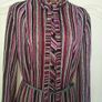 Vintage 70s 80s purple grey stripe secretary midi dress size M Postage included Image 5