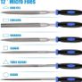 Wood Rasp File Set, Preciva 16-in-1 Wood Rasp File Set with 4 x 200mm Flat, Half-Round, Round, Triangle File & 12 x Needle File Set, Engineer File Set for Wood, Metal, Leather (FREE POSTAGE) Image 4