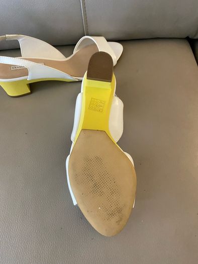 Charlie & Keith ladies white and yellow sling back shoes
