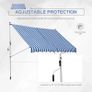 300 x 150cm Patio Adjustable Awning Floor- to-ceiling Retractable Shade,UV Protective - Blue and White Image 4