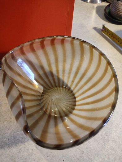 ART striped GLASS bowl Murano STYLE