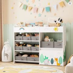Kids Toy Storage Organiser Bookcase Shelf