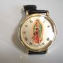 Lady of Guadalupe watch with black leather strap Image 5