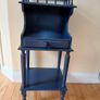 Midnight Blue Upcycled Vintage Hall Stand with Drawer & Gallery Rail Image 8