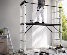 Ladder Scaffold Platform Aluminium Multi-Purpose Folding Ladder with Wheels