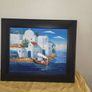 Oil on Canvas by Vinno Mediterranean Scene - Framed Image 8