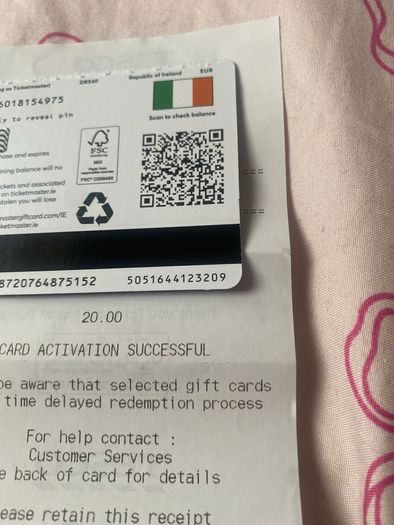 ticketmaster voucher for 20 euro