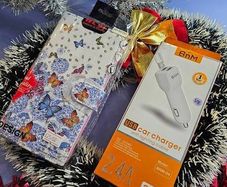 Full Set Samsung Galaxy S22 Ultra butterfly Flip Book Wallet Case+Dual USB Car Charger without cable