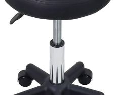 FREE SHIPPING Round Rolling Stool with Wheels Height Adjustable Stool Spa Stool for Salon Massage Home Kitchen Black