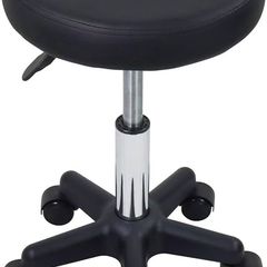FREE SHIPPING Round Rolling Stool with Wheels Height Adjustable Stool Spa Stool for Salon Massage Home Kitchen Black