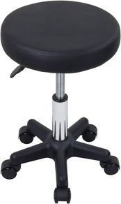 NEW SALE | Round Rolling Stool with Wheels Height Adjustable Stool Spa Stool for Salon Massage Home Kitchen Black