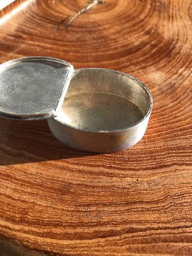 Very old metal pill box or trinket box