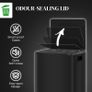 50L Dual Compartment Stainless Steel Bin, with Deodoriser Holders - Black Image 5