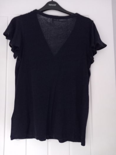 100% linen navy top, size xs.Practically new