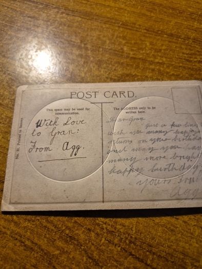 Vintage Old Birthday Postcard.