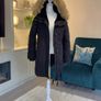 Reduced Black Hooded Long Winter Coat from Zara Size Small UK 8 / EU 36 Image 6