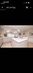 Kitchen and island