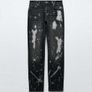 ZARA DENIM Straight Leg Jeans 38 New Tie Dye Image 6
