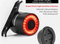 main image for ad BRAND NEW Smart Bicycle Rear Light Auto Start/Stop Brake Sensing IPx6 Waterproof LED USB Rechargeable Flashlight Bike Accessories