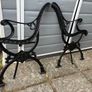 Heavy Cast Iron Garden Bench Ends  Vintage Style  Pair Image 2