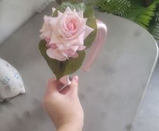 Brand new dusky pink and green floral crown headpiece fascinator headband