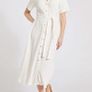 NEW Textured Midi White Dress: Medium - Suit 12-14 Image 2