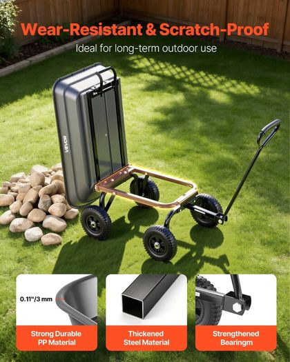 Garden Dump Cart 181kg - No-Flat Wheels
