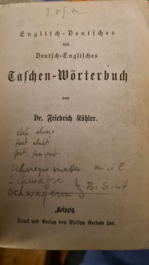 English To German And German To English Pocket Dictionary. By Dr Friedrict ROHLER RARE VINTAGE FIRST EDITION. Hardback In Fair Condition.