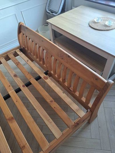 King Size Solid Wood Sleigh Bed Frame