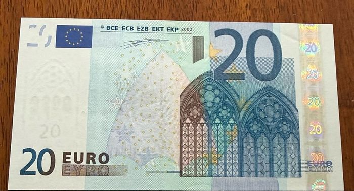 European Union 20 Euro Prefix T 2002 Banknote