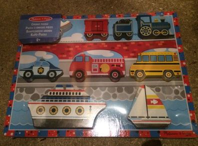 Melissa & Doug Chunky Puzzle - Planes, Trains, Cars and Boats