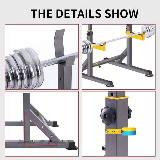_Squat Rack Adjustable Multi-Function Barbell Rack Dip Stand Gym Family Fitness Lifting Bench Press Push up Strength Training Dumbbell Rack