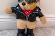 Vintage PMS Biker Mates Bear Playmates Soft approx. 28 cm. Damaged Plush Please see photos