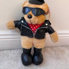 Vintage PMS Biker Mates Bear Playmates Soft approx. 28 cm. Damaged Plush Please see photos