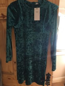 Brand new M and S velour dress aged 12-13