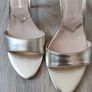 mid- heel ankle strap golden sandals Image 6