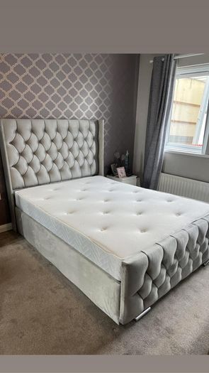 Double & King Size Bed Frame With Mattress Opt