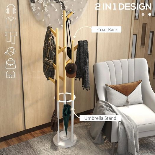 Bamboo Coat Rack Free Standing