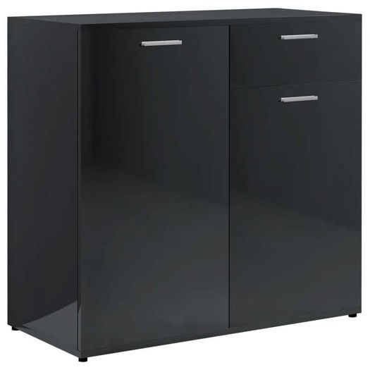 Sideboard High Gloss Black 160x36x75 cm Chipboard