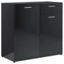 Sideboard High Gloss Black 160x36x75 cm Chipboard Image 6