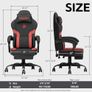 Gaming Chair Computer Chairs with Massage Lumbar Support & Headrest, Ergonomic Technology Fabric Gaming Chair for Adults, PC Chair Gamer Chairs with Footrest, 300LBS, Black-Red Image 5