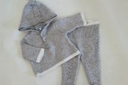 3m, Jacadi Paris Grey Baby Knit Hooded Set