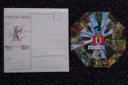 German Postcards : Grub aus Berlin - Octagonal Multi-view Postcard and Envelope
