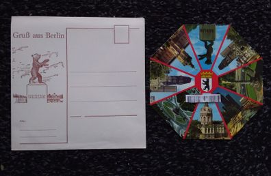 German Postcards : Grub aus Berlin - Octagonal Multi-view Postcard and Envelope