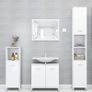 _Bathroom Furniture Set of 4 Mirror Cabinet Bathroom Cabinet Midi Cabinet Tall Bathroom Furniture Sink Cabinet White Chipboard Image 2