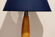 Vintage beech &amp; chrome table lamp