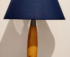 Vintage beech & chrome table lamp