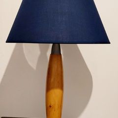 Vintage beech & chrome table lamp