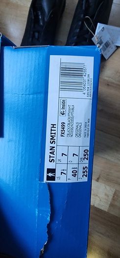 RRP 110 Eur NEW Adidas mens trainers shoes Stan Smith Black UK 7 EU 40 boxed