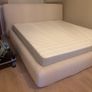 Cream Upholstered Bed Frame with Mattres Image 4